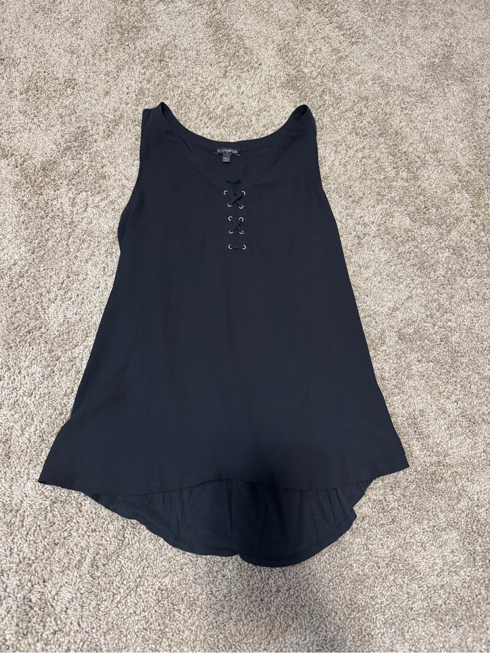 Small Women’s Express Black Lace-Up V-Neck Tank Top